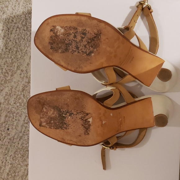 Leather/Patent Leather High Heeled Max Studio Ankle Strap Sandals - Picture 5 of 5